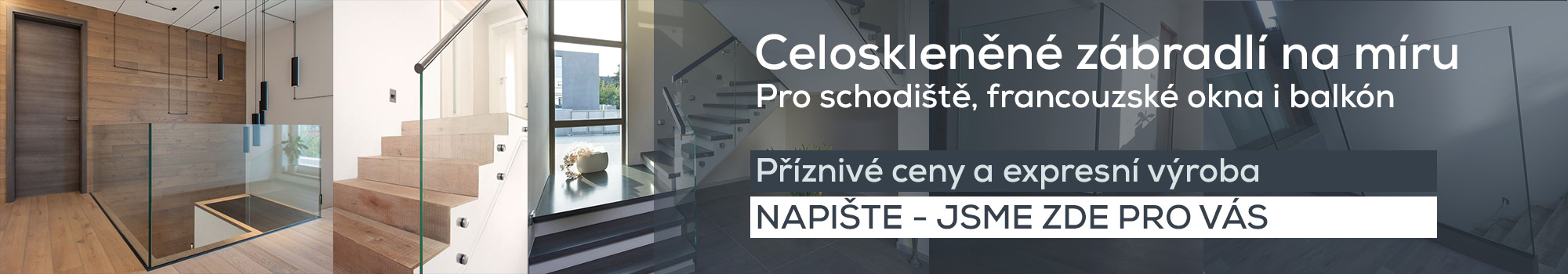 Celoskleněné zábradlí na míru