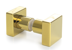 Dveřní úchyt (35x35 mm) KH24 leštěná mosaz