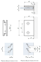 Standardní úchyt (sklo – zeď) TGSC501 leštěná mosaz